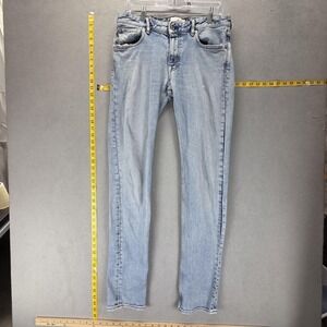 Stone Island Jeans‎ Mens 30x34 Blue Type SK Light Wash Slim Skinny Logo Zip Fly